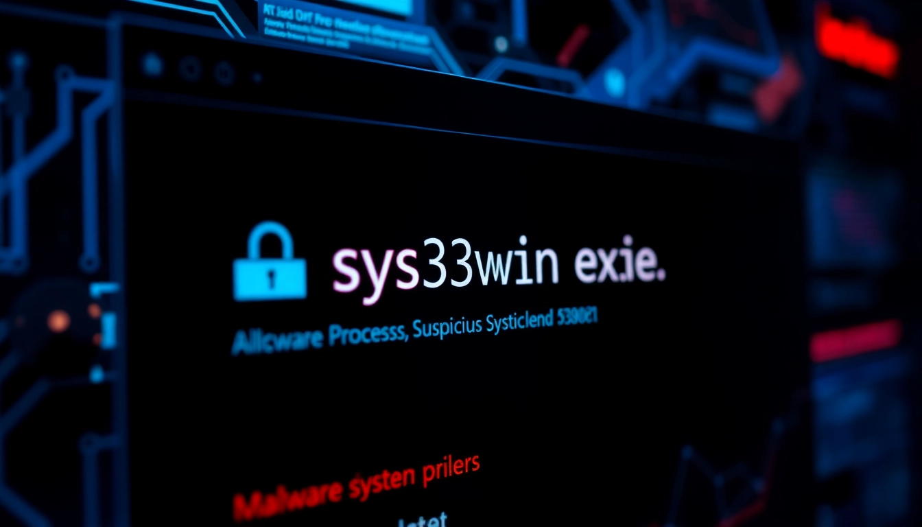 Screen showing sys32win.com warning about sys32win.exe and malware detection, highlighting cybersecurity threats on Windows systems for users and professionals.