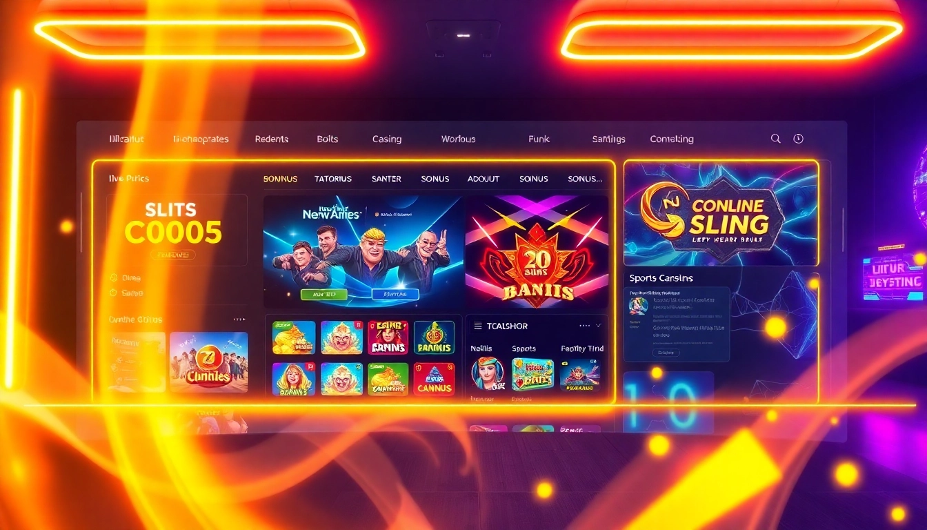 CK444 online gaming platform with dynamic slots, live dealer, and sports betting features, showcasing vibrant graphics and modern design to attract players.