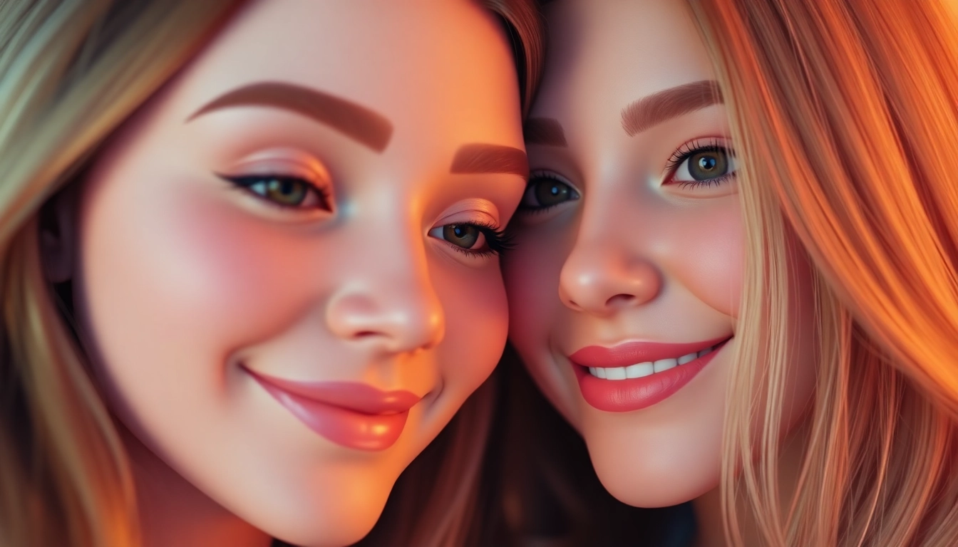 Ai girlfriend avatar engaging in a friendly conversation with a warm, inviting background, showcasing digital companionship.