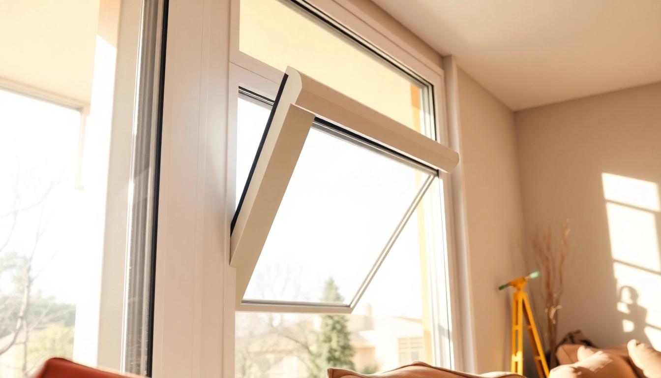 Replacement Windows Near Me: installer replacing an energy-efficient window in a sunny home