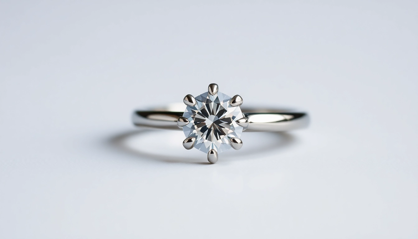 Classic engagement rings with sparkling solitaire diamond on a polished band, luxurious and timeless design