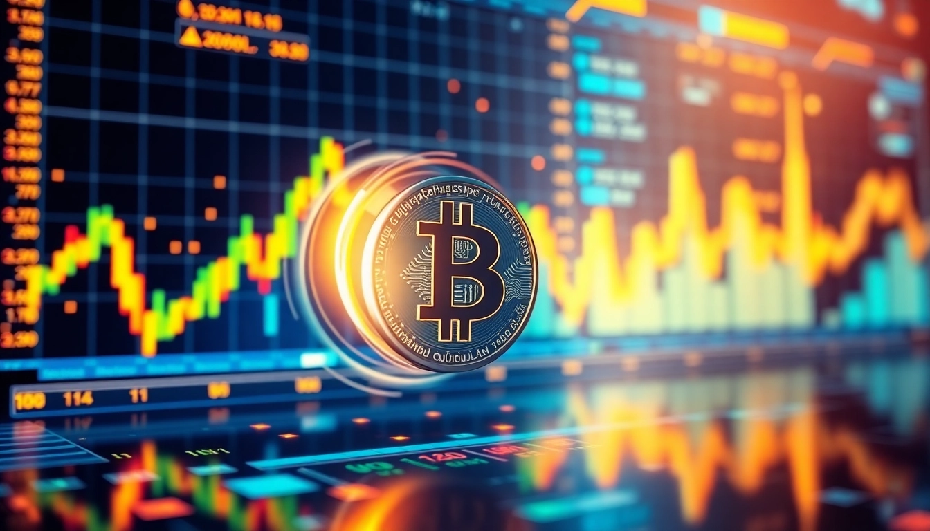 Cryptocurrency market analysis with digital coins and trading charts illustrating recent market