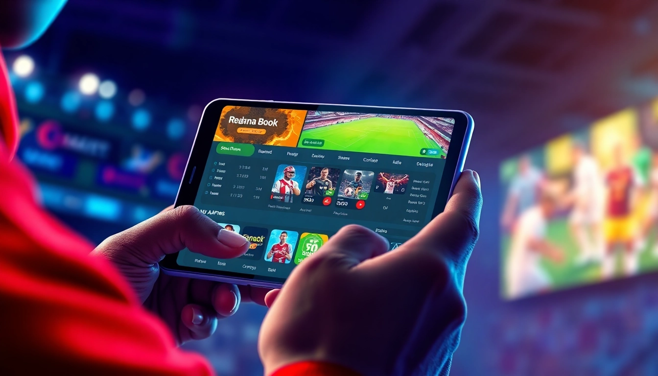 Reddy Anna Book platform showcasing live sports betting and casino games on a smartphone, emphasizing ease of use and live updates for users.