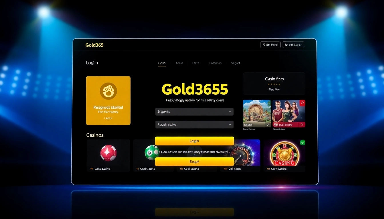 Secure Gold365 ID login interface with sports and casino symbols showcasing trusted online betting platform