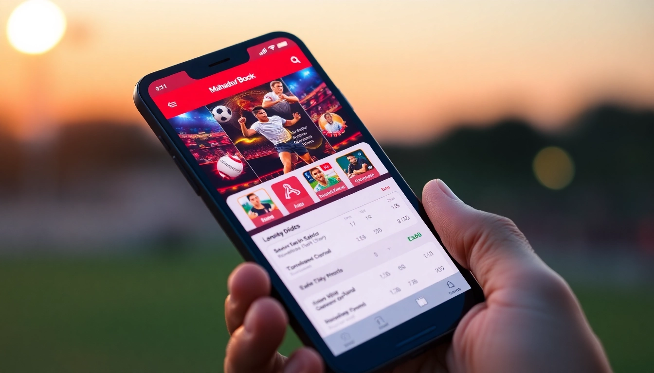 Mahadev Book online betting platform being used on a smartphone, highlighting sports betting and live odds for accessibility.