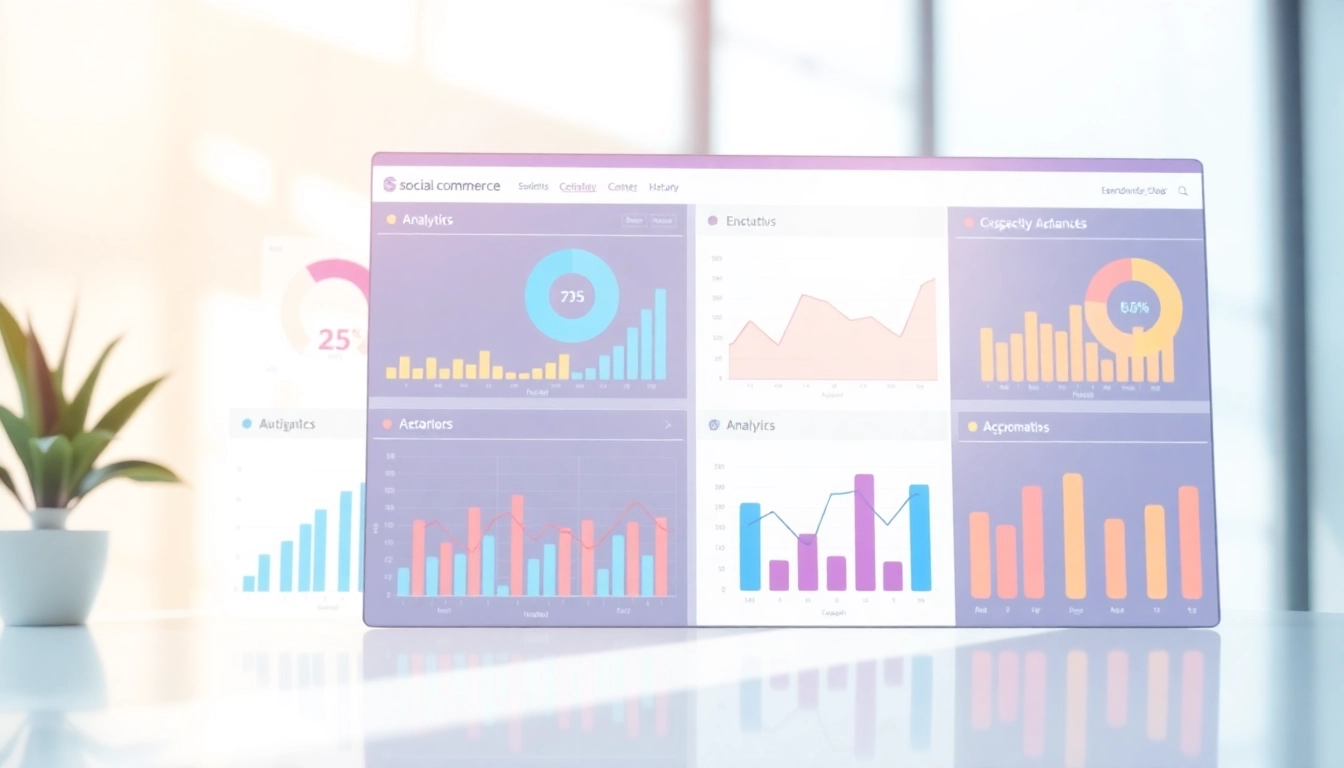 Social Commerce Insights dashboard displaying sales trends and engagement metrics in a