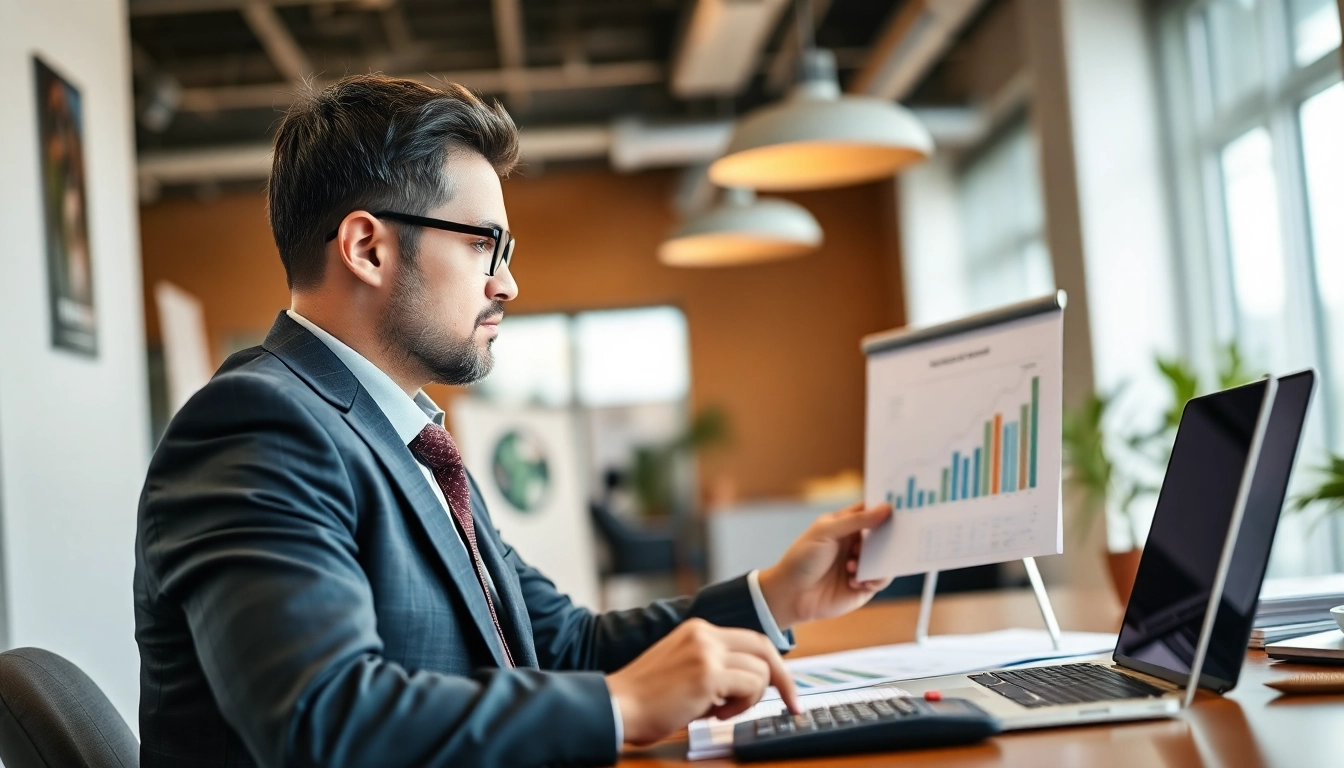 Guide To Financial Management Financial advisor reviewing charts for strategic planning