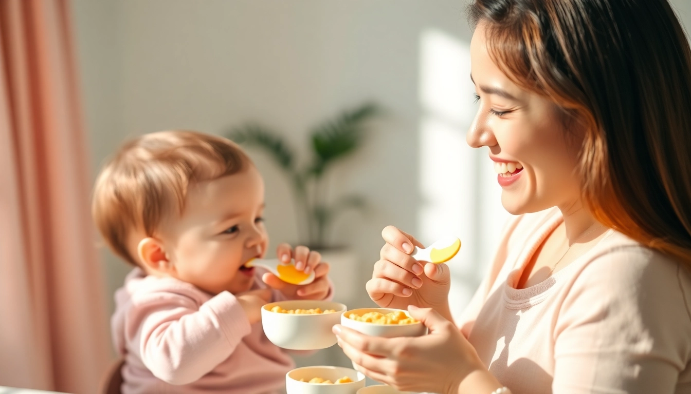 Open jar of pure organic food for alimentazione naturale per svezzamento bambini with baby