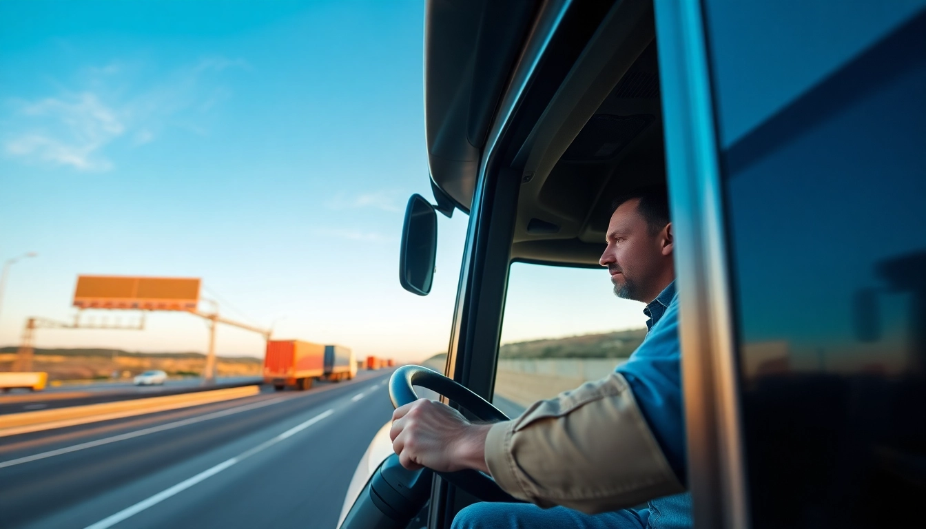 Truckers operating large semi-trucks on busy highways showcasing industry expertise and road safety