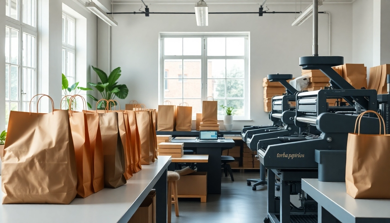 High-quality torba papierowa being produced in eco-friendly packaging factory with printing