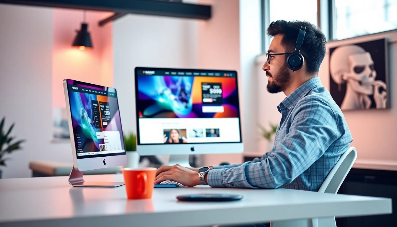 Professional web developer optimizing website performance and creating custom designs for