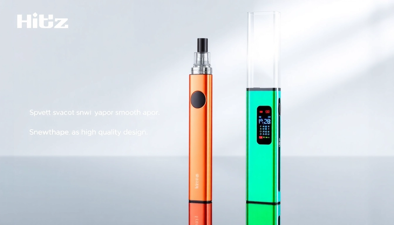 Highlighting Hitz 2g reviews, showing a user holding a sleek disposable vape with a clear LCD