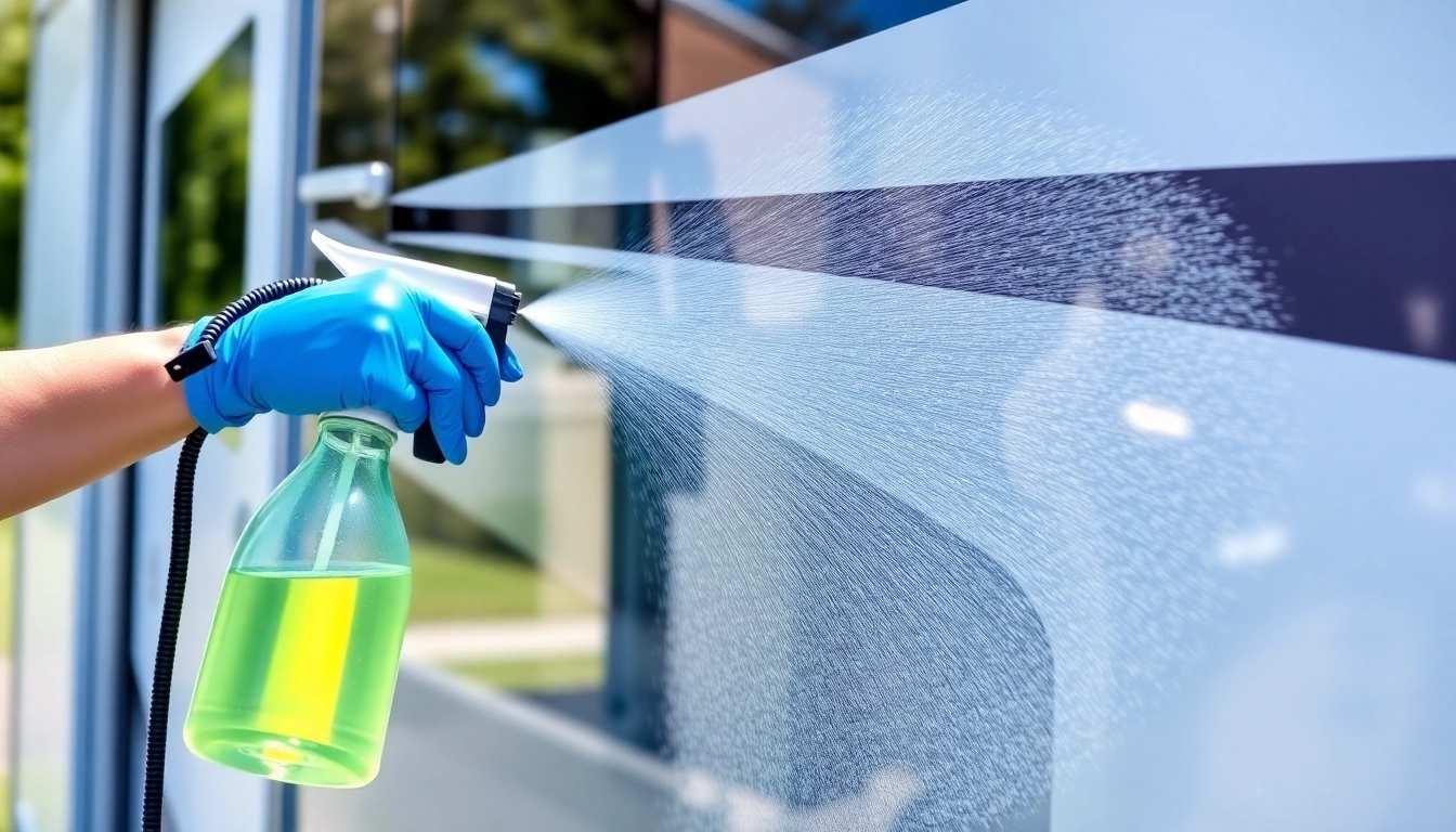 Effective Wohnmobilreiniger sprays on a motorhome for spotless cleaning action with emphasis on