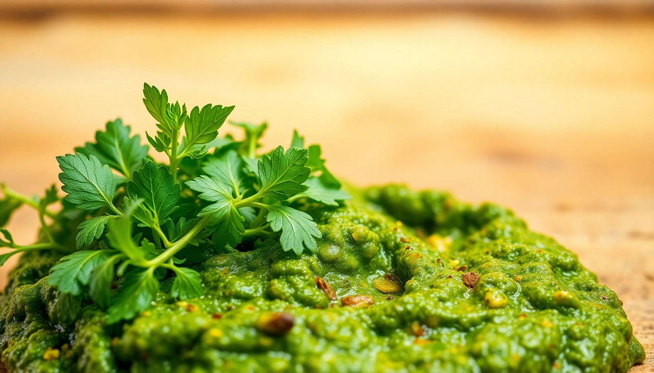 Authentic Green Masala Paste being prepared with fresh herbs and spices, emphasizing quality
