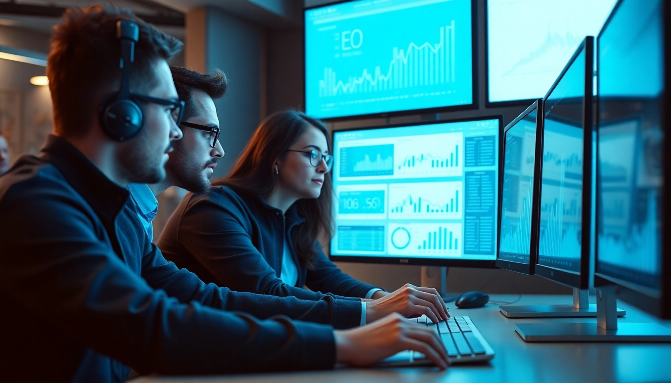 Professional team analyzing agency seo strategies for business growth and online visibility